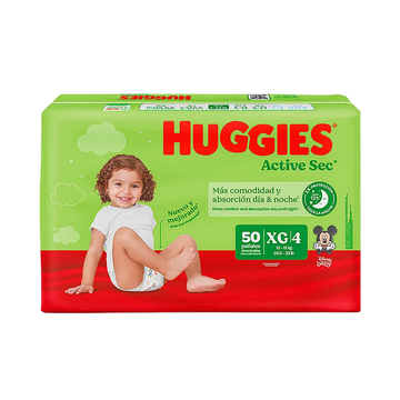 Huggies Active Sec Diapers Size 4 pañales absorbentes 34 unidades