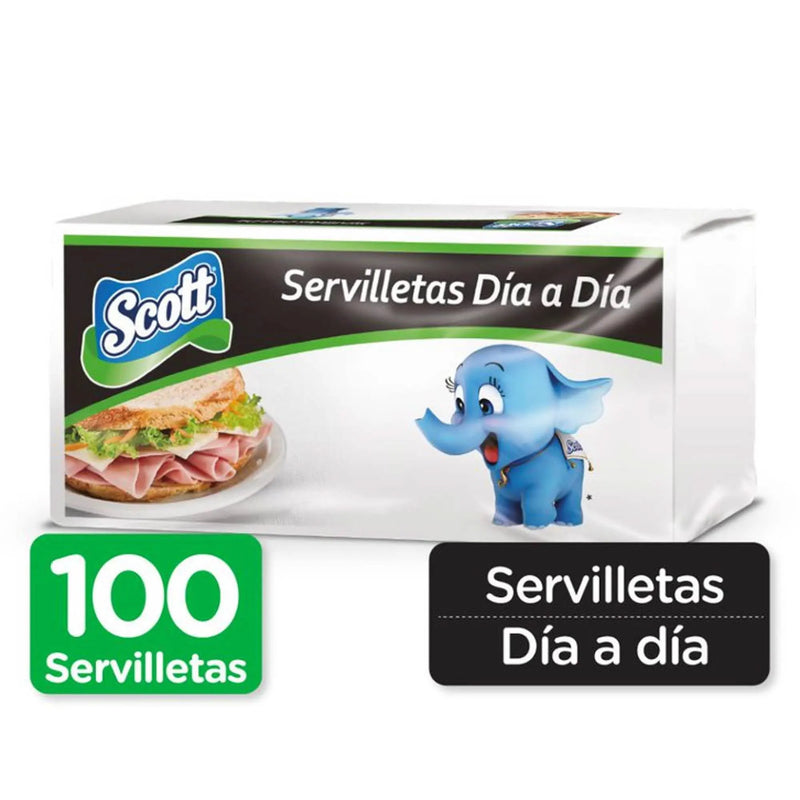 SERVILLETAS DE PAPEL SCOTT BLANCA CUADRADA 100 HOJAS