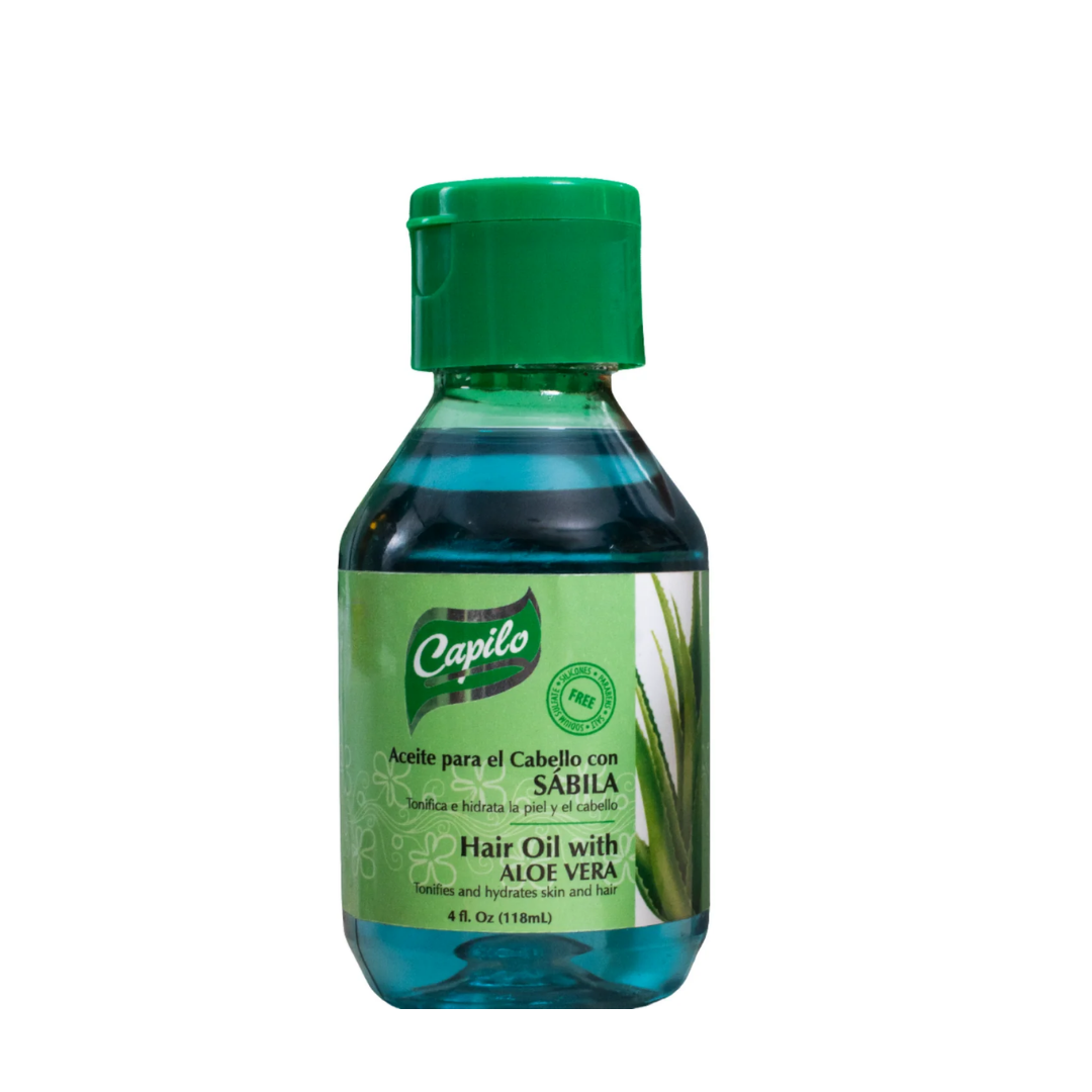 Aceite para el cabello Capilo con Sábila (Aloe Vera) 4oz hidratante