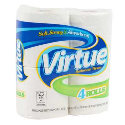 Virtue Toilet Paper 225-Count 4-Pack