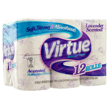 Papel higiénico perfumado Virtue lavanda 12-pack