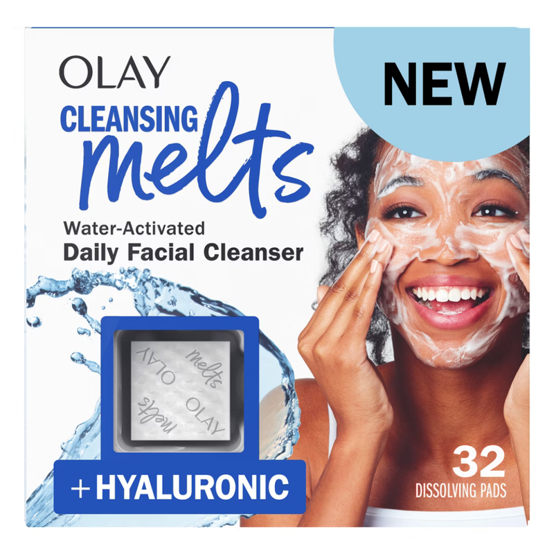 Olay Cleansing Melts Water-Activated Daily Facial Cleanser + Hyaluronic (32 Count)