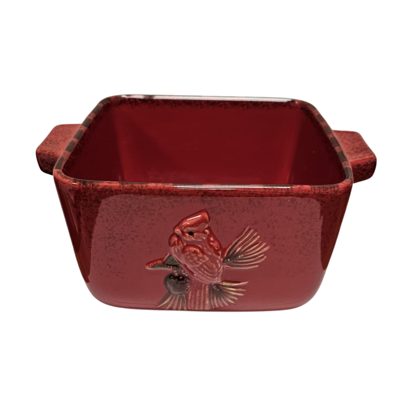 Stoneware Christmas Cardinal Vase (7 in)