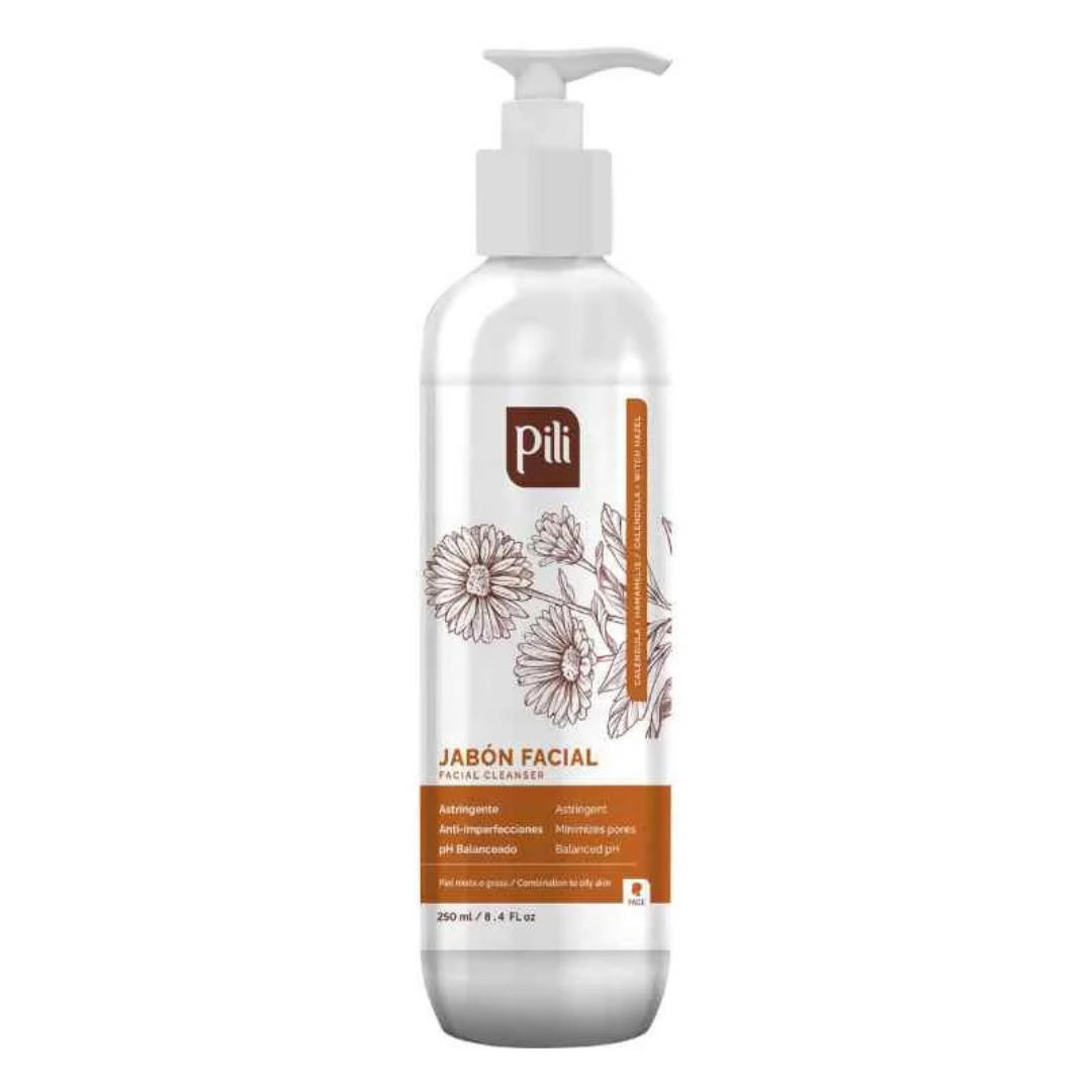Pili Facial Cleanser Calendula Witch Hazel 250ml jabon facial piel grasa