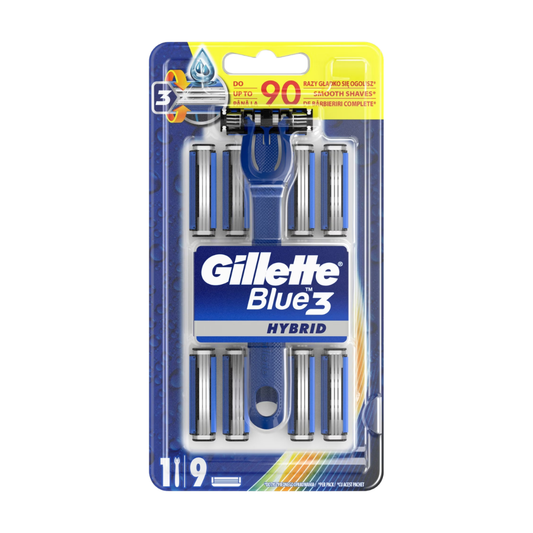 Rasuradora Gillette Blue3 Hybrid 1 mango y 9 repuestos