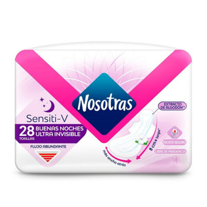 Nosotras Overnight Ultra Thin Sensitive Pads toallas ultradelgadas 20 unidades