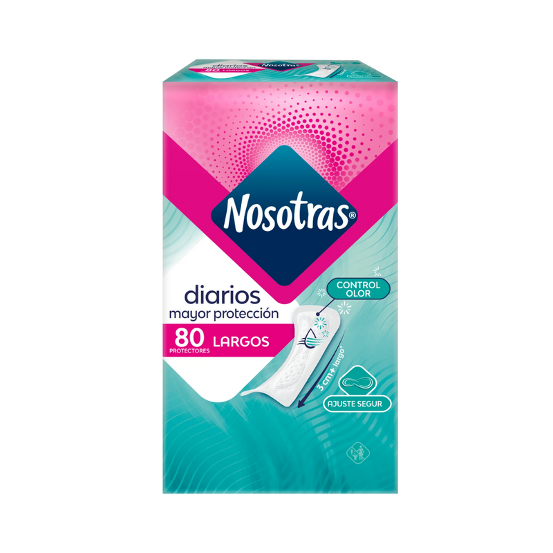 Nosotras Pantyliners Long Protection Daily Care (80 count)