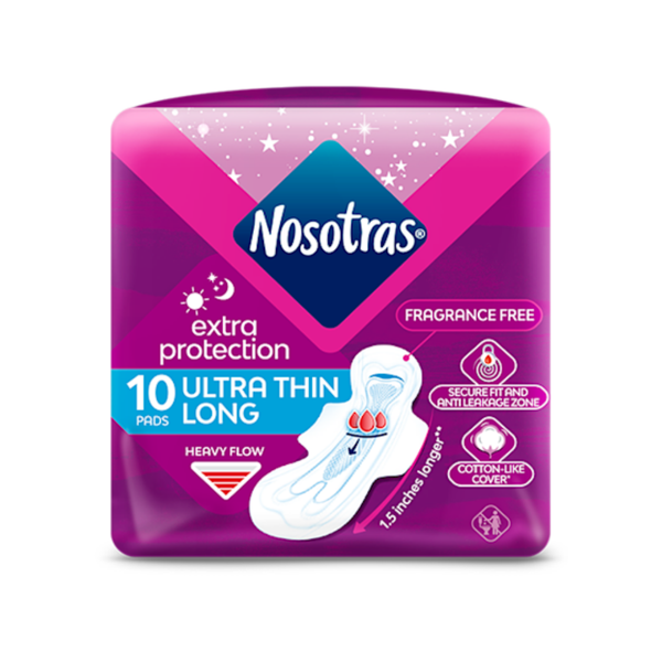 Nosotras Heavy Flow Ultra Thin Extra Protection Pads (10 ct)