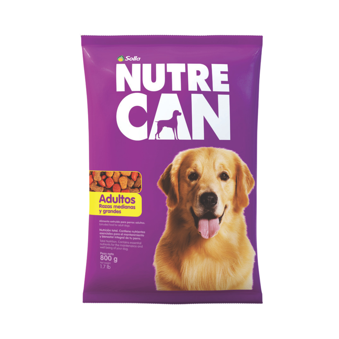 Bolsa de alimento para perros adultos Nutre Can razas medianas y grandes 1.7lb.