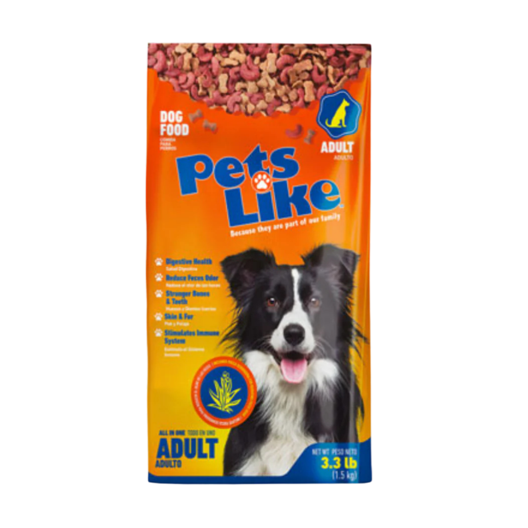 Comida para perros adultos Pets Like nutrición balanceada bolsa de 3.3 libras.