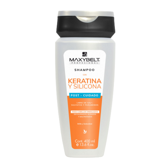 Shampoo Maxybelt con keratina y silicona 13.6oz sin sulfatos