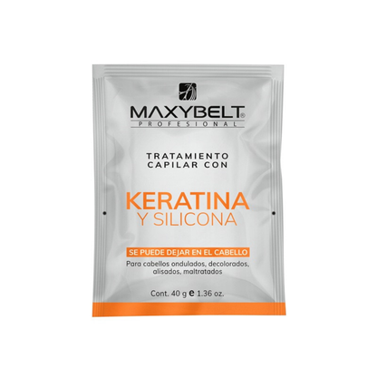 MaxyBelt keratina y silicona 1.36 oz tratamiento leave-in