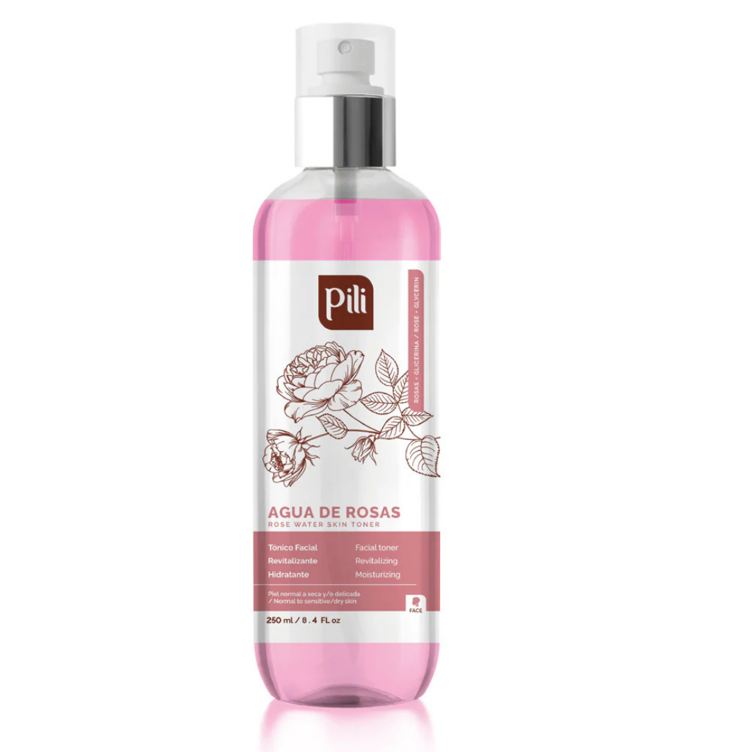 Pili Rose Water Skin Toner 250ml agua de rosas tonico facial