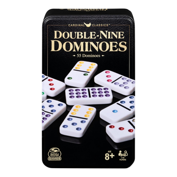 Cardinal Classics Double Nine Dominoes juego dominó caja lata