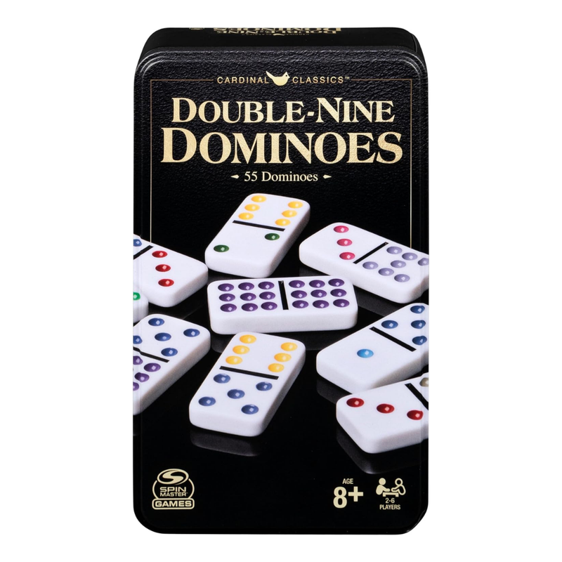 Cardinal Classics Double-Nine Color Dot Dominoes in Tin Case