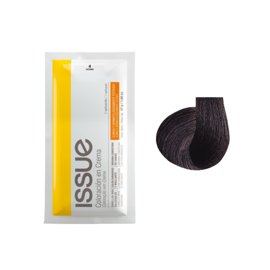 Kit de tinte Issue número 4 Castaño medio coloración profesional en crema.