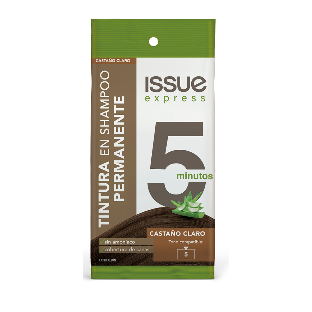 Issue Express 5 minutos tintura en shampoo castaño claro sin amoníaco