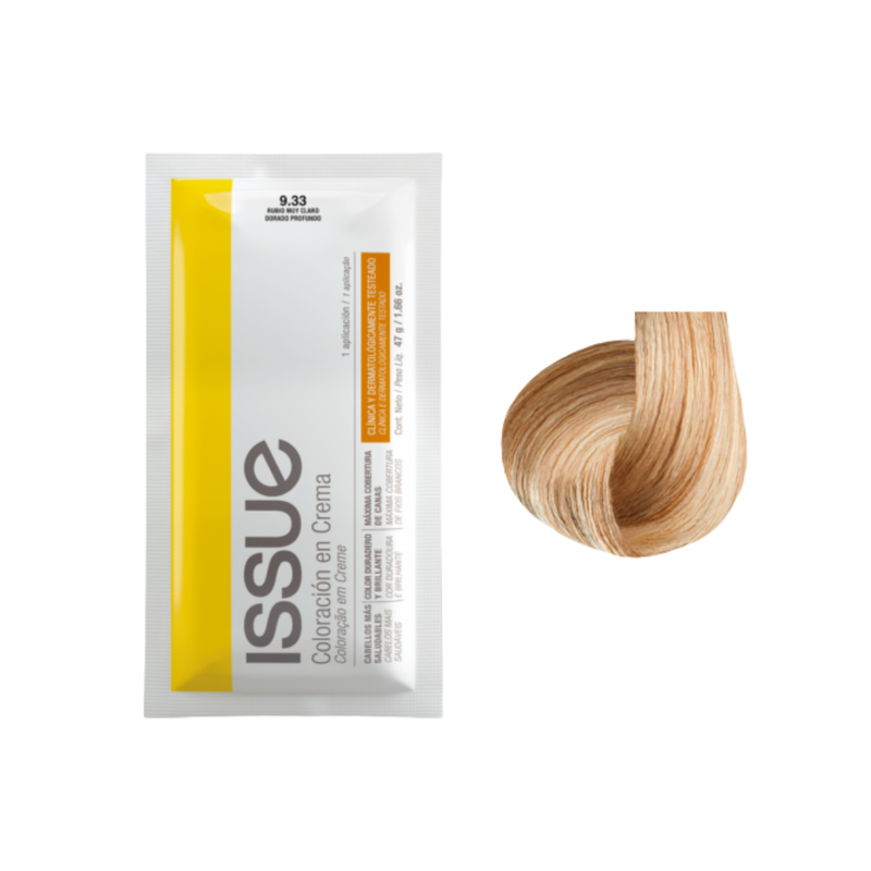 Issue Color Permanent Hair Cream #9.33 Deep Golden Very Light Blonde (1.66oz)