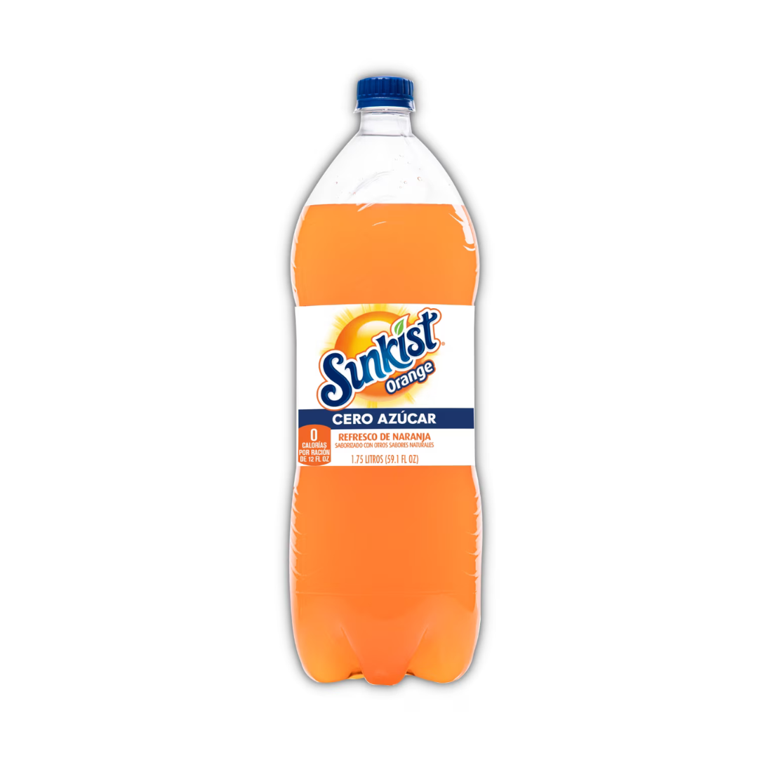 Sunkist Zero Sugar Orange Soda 1.75 Litros refresco naranja sin azucar