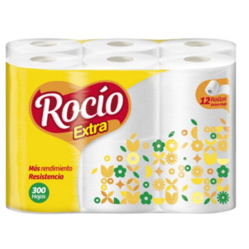 Rocío Extra toilet paper papel higiénico resistente 12 rolls