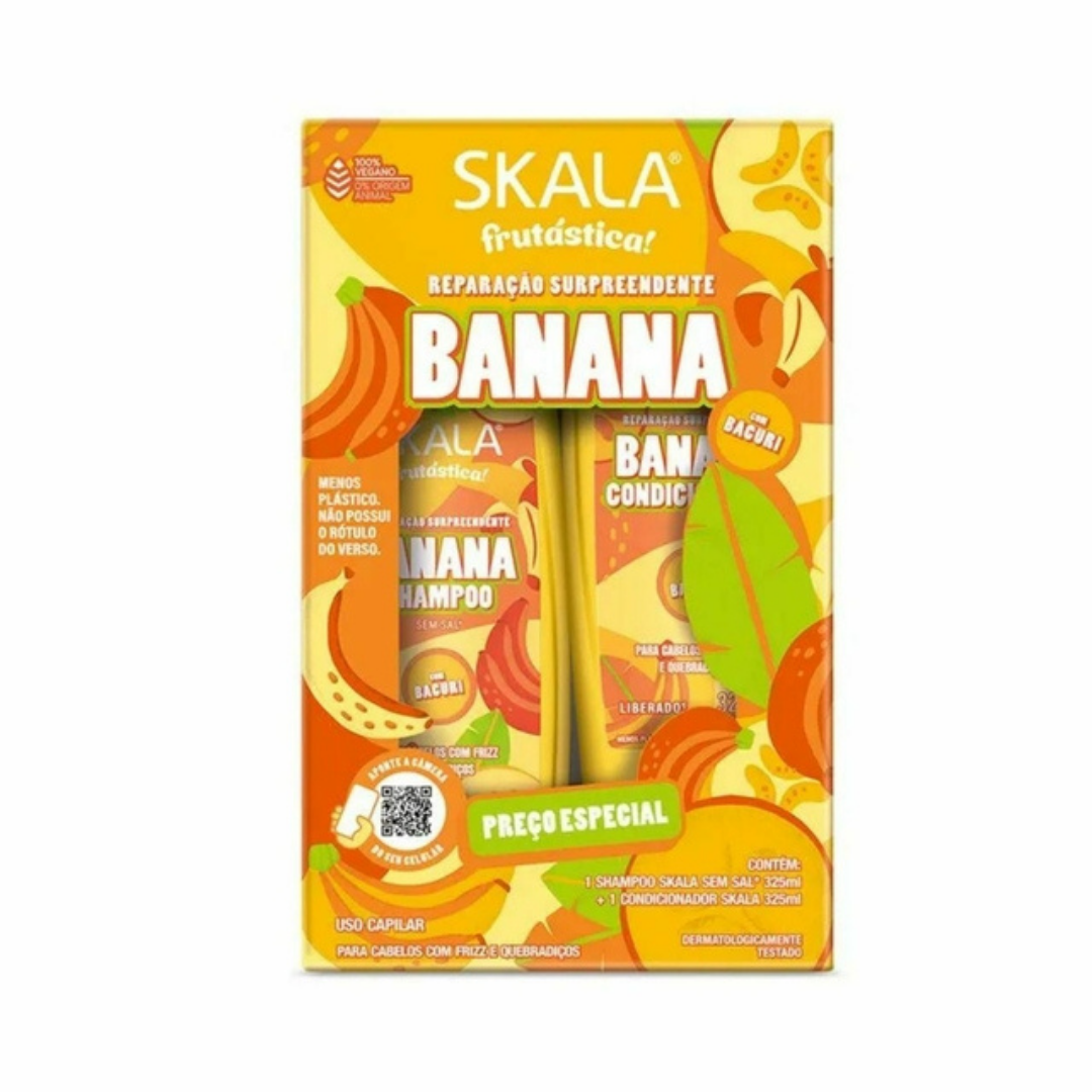 Skala Brasil Banana e Bacuri Kit Shampoo e Condicionador set capilar