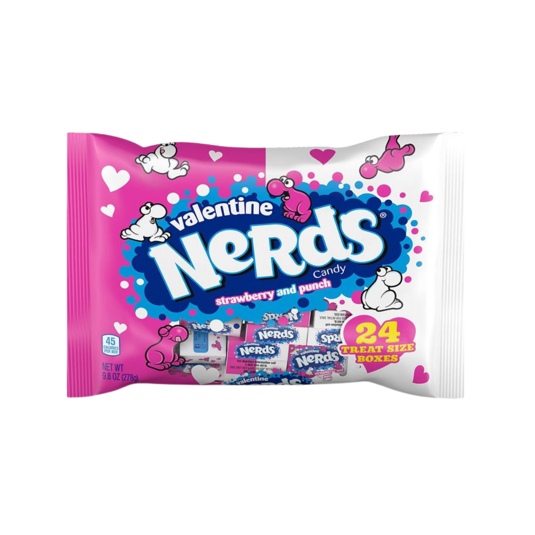 Paquete de intercambio Nerds Valentine con 24 mini cajas de dulces.