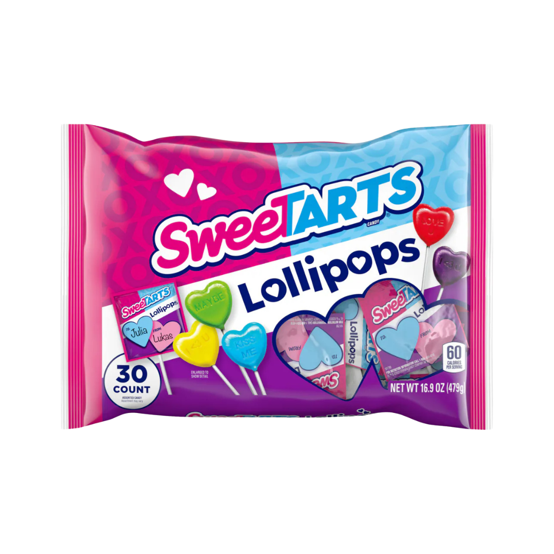 Bolsa de paletas SweeTARTS en forma de corazón para San Valentín 30 unidades.