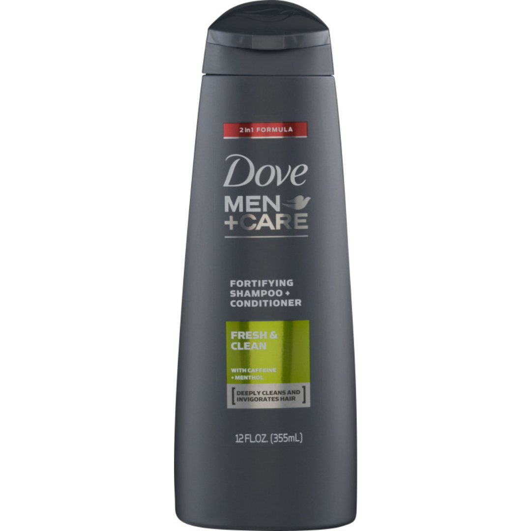 Dove Men+Care 2-in-1 Shampoo Conditioner Fresh Clean 12oz botella
