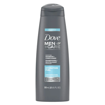 Dove Men+Care Hydration Fuel 2in1 Shampoo Conditioner 12oz botella gris