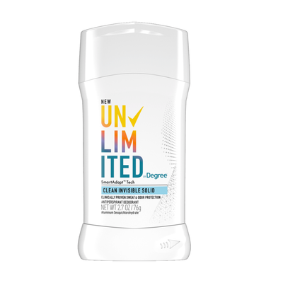 Degree Unlimited Clean Invisible Solid Antiperspirant Deodorant (2.7oz)