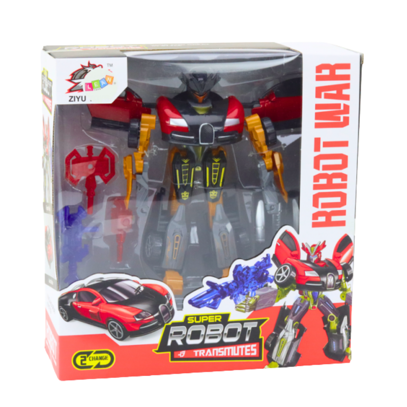 Super Robot War Transforming Car Action Figure (Red/Black)
