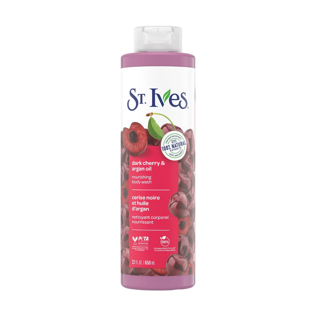 St. Ives Dark Cherry & Argan Oil Nourishing Body Wash gel de baño 650ml