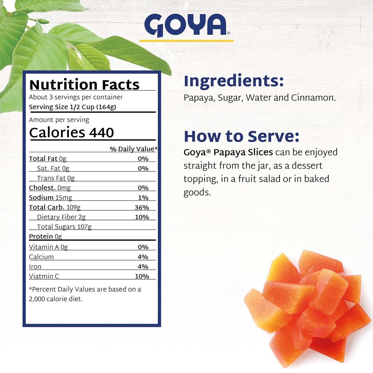 Dulce de Papaya en Rebanadas, GOYA 17 oz