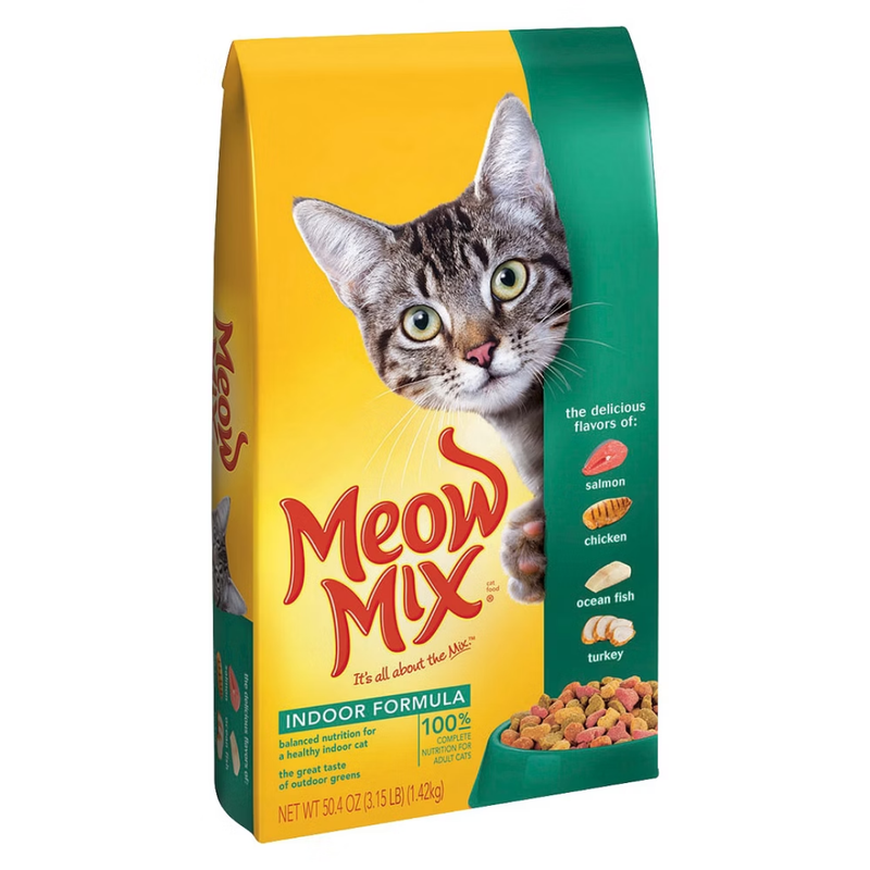 Meow Mix Indoor Health Dry Cat Food Chicken, Turkey & Salmon (3.15 lbs)