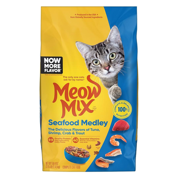 Comida seca para gatos Meow Mix Seafood Medley sabores del mar 3.15 lb