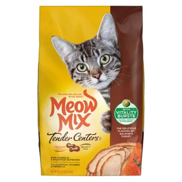 Comida para gatos Meow Mix Tender Centers salmón y pollo blanco 3 lbs