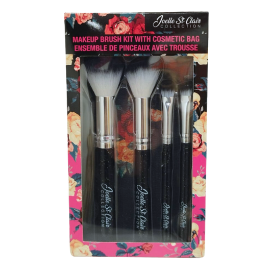 Joelle St Clair Makeup Brush Kit set brochas maquillaje estuche floral