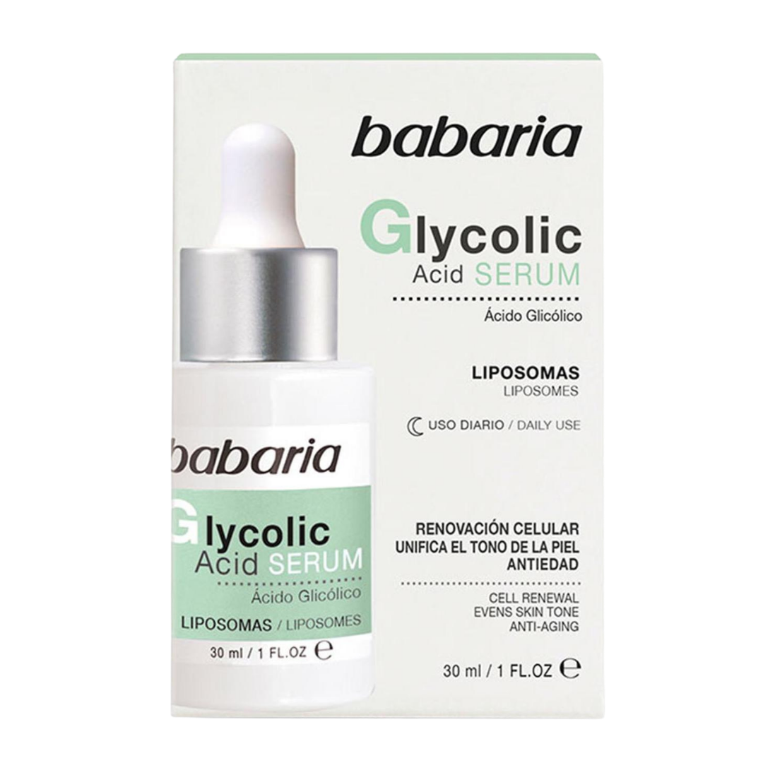 Serum facial Babaria con Ácido Glicólico para renovación celular 30ml