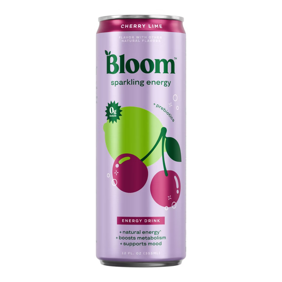 Bloom Nutrition Sparkling Energy Drink Cherry Lime bebida energetica 12oz