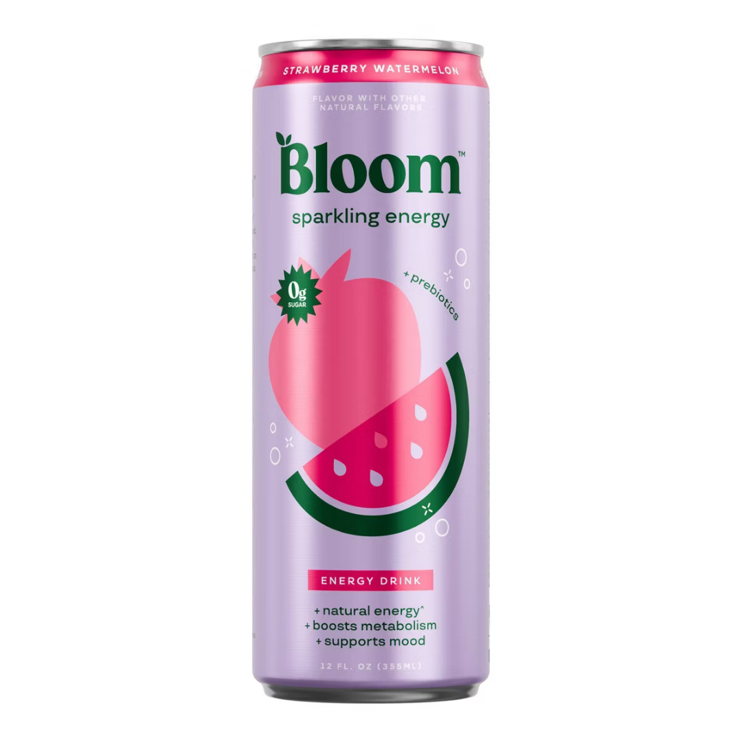 Bloom Nutrition Sparkling Energy Drink Strawberry Watermelon bebida energetica fresa sandia 12oz