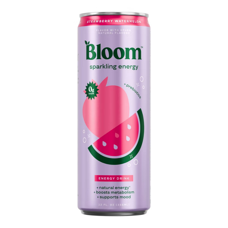Bloom Nutrition Sparkling Energy Drink Strawberry Watermelon (12 fl oz)