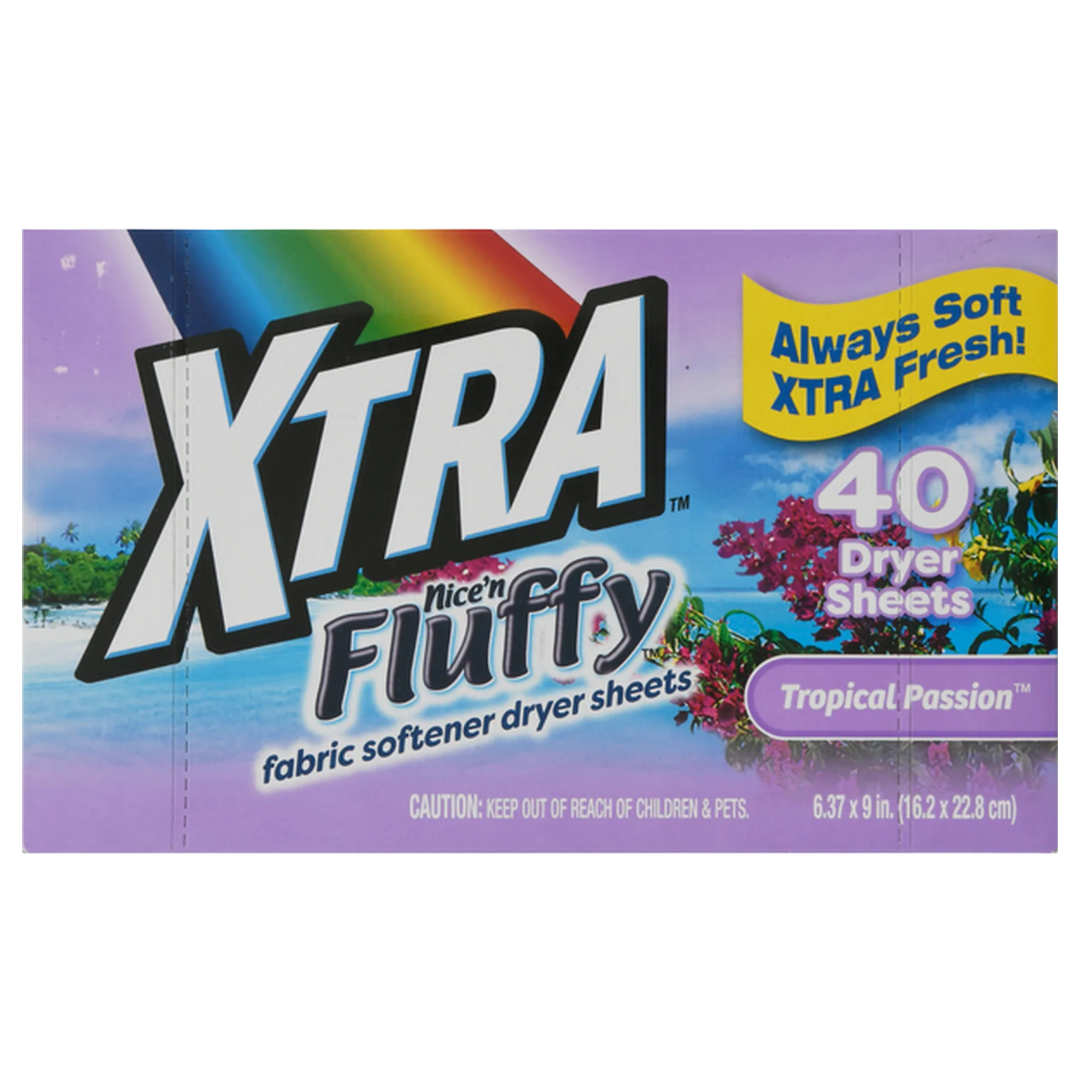 Xtra Fabric Softener Sheets Tropical Passion suavizante para ropa 40ct