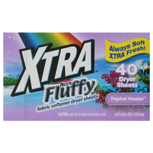 Xtra Fabric Softener Sheets Tropical Passion suavizante para ropa 40ct