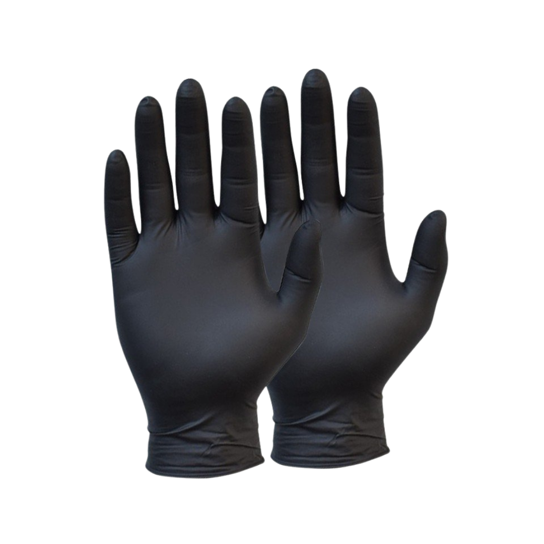 Caja de 100 guantes de nitrilo negro desechables sin polvo talla Extra Large
