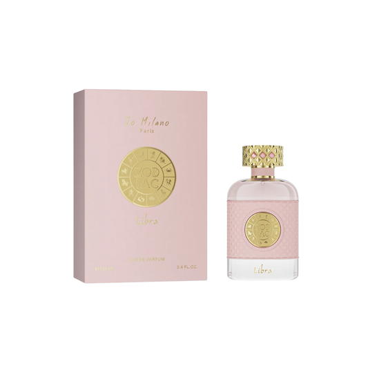 Perfume Jo Milano Game of Spades Libra para mujer en frasco y caja rosa de lujo.