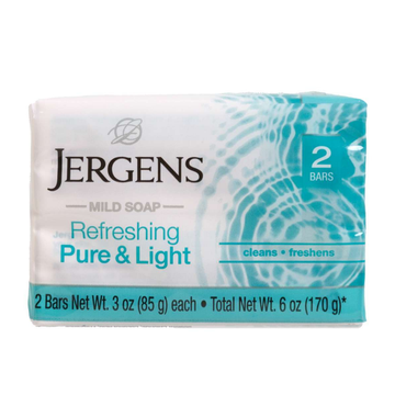 Jergens jabón en barra Pure & Light refrescante 2 × 3 oz