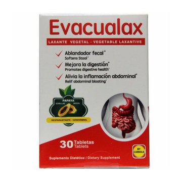 Evacualax Natural Laxative Capsules laxante natural 30ct