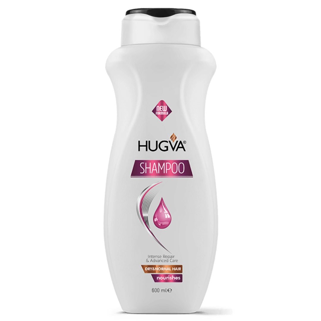 HUGVA Shampoo Dry & Normal Hair 600ml, reparación intensa y brillo