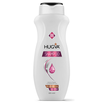 HUGVA Shampoo Dry & Normal Hair 600ml, reparación intensa y brillo