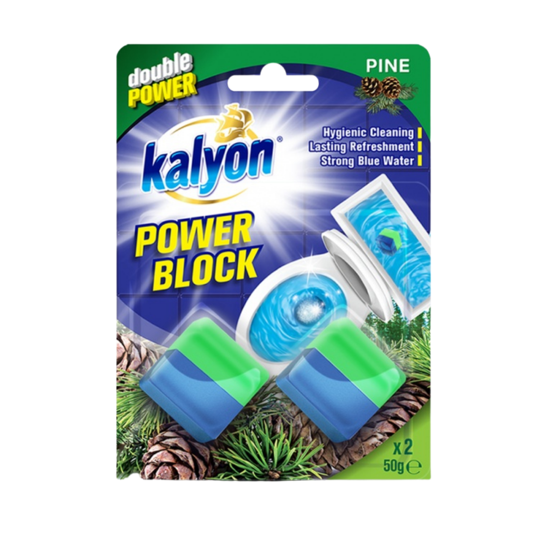 Canastilla para inodoro Kalyon Power Block aroma Pino pack de 2 unidades